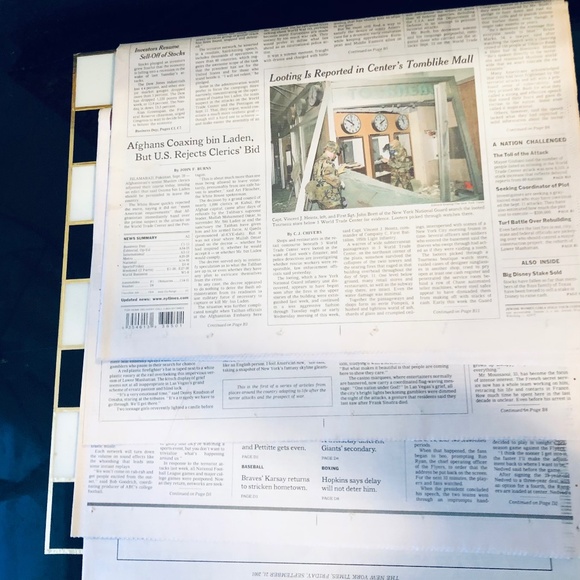 9/21/2001 The New York Times - Picture 3 of 10